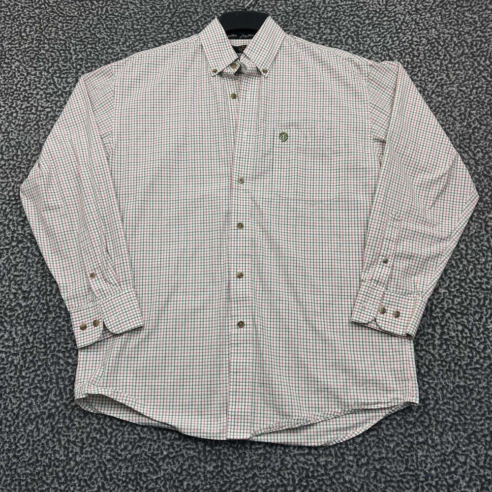 George Strait by Wrangler Button Down Shirt Men Medium Check Collared M